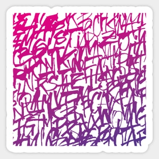 Handwritten Purple Gradient Lettering Pattern for Clothing, Accessories, and Home Decor Sticker